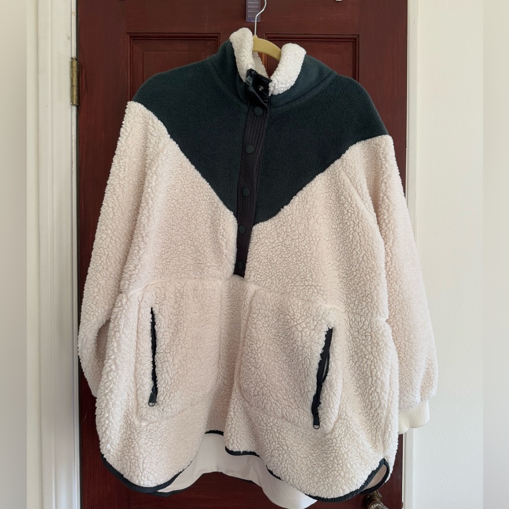 FREE PEOPLE FLEECE QUARTER SNAP - SIZE M